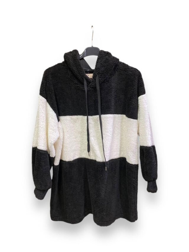 Sweat pilou pilou Noir & Blanc - capuche
