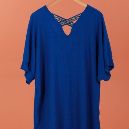 Tunique Bleu Royal bretelle arrière doré