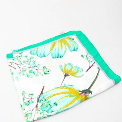 Foulard Vert Fleurs