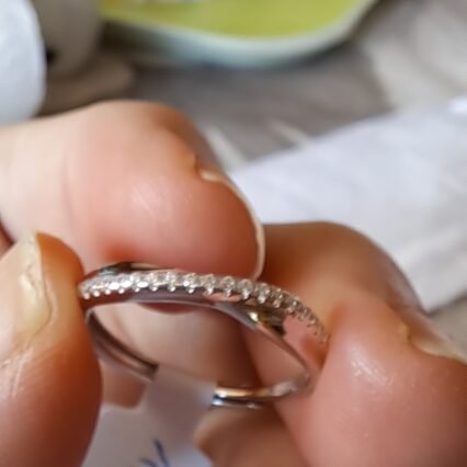 Bague réglable strass argent 925
