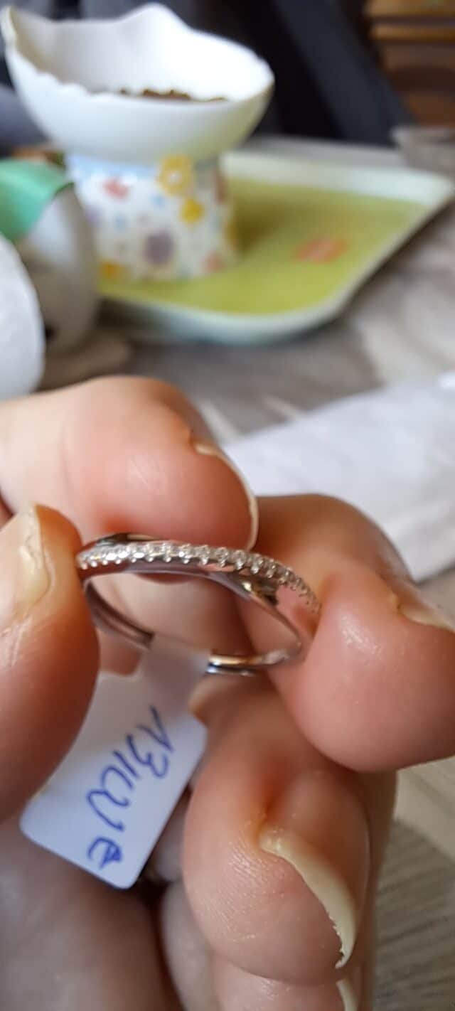 Bague réglable strass argent 925